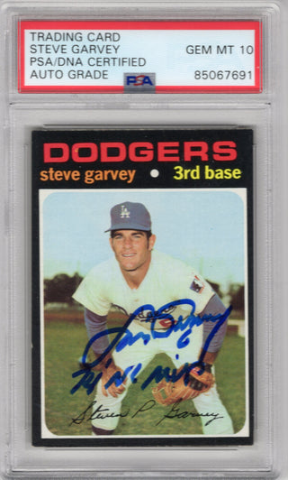 Steve Garvey 1971 Topps #341 PSA Auto Grade GEM MT 10 Card