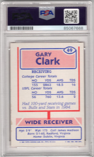 Gary Clark 1985 Topps #49 PSA Auto Grade 10 Card