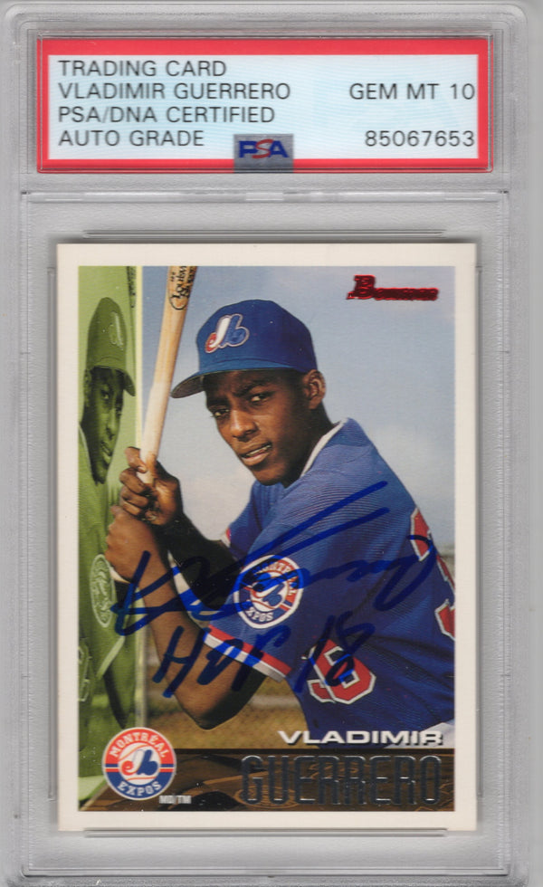 Vladimir Guerrero 1995 Topps #90 PSA Auto Grade GEM MT 10 Card