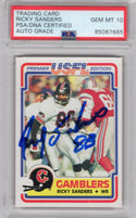 Ricky Sanders USFL Premier Edition #38 PSA AUTO Grade GEM MT 10 Card