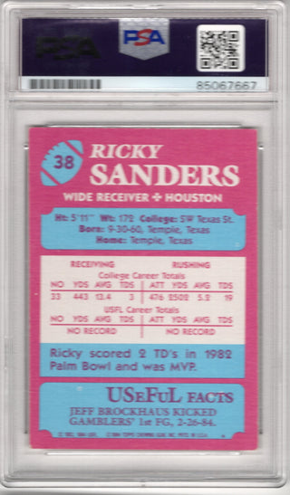 Ricky Sanders USFL Premier Edition #38 PSA AUTO Grade GEM MT 10 Card