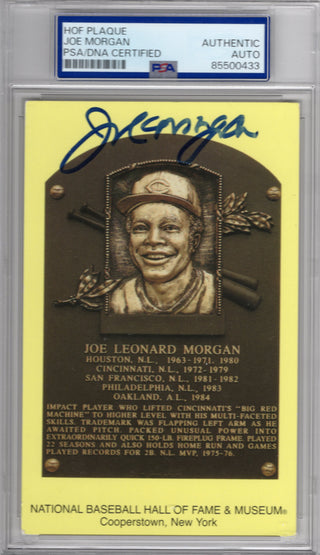 Joe Morgan Autographed HOF Plaque PSA Auto Authentic