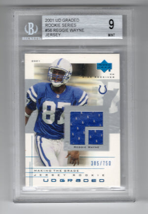 Reggie Wayne 2001 Upped Deck Graded Rookie Series #56 BGS Mint 9 Card