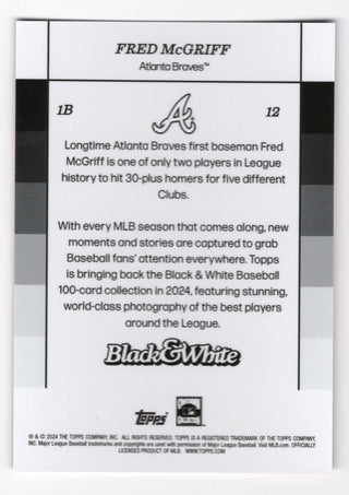 Fred McGriff 2024 Topps Black & White #12 Card /10