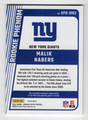 Malik Nabers 2024 Donruss Optic Rookie Phenoms Blue Hyper Jersey Card