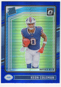 Keon Coleman 2024 Optic Rated Rookie Blue Hyper Prizm #263 Card