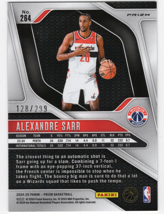 Alexandre Sarr 2024 Panini Red Prizm #264 /239 Card