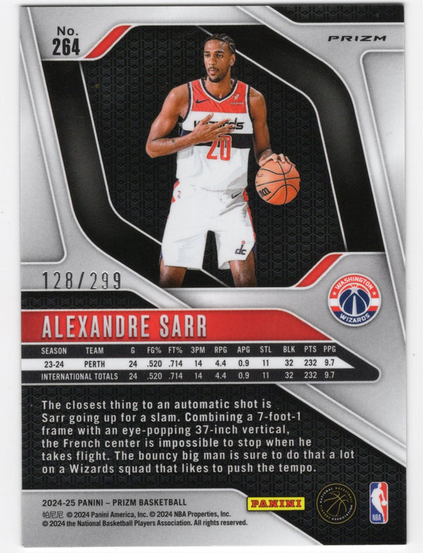 Alexandre Sarr 2024 Panini Red Prizm #264 /239 Card
