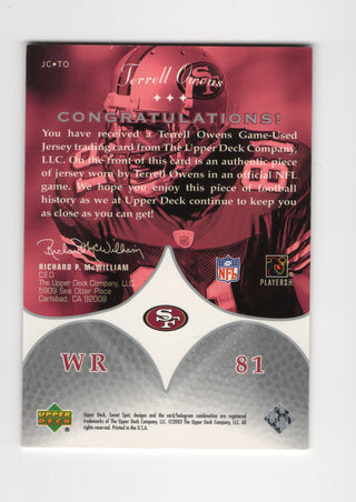 Terrell Owens 2003 Upper Deck JCTO Sweet Spot Jerseys Card /300
