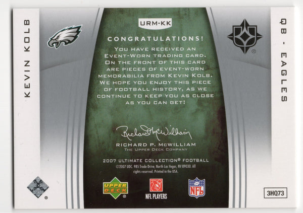 Kevin Kolb 2007 Upper Deck Ultimate Rookie Materials #URMKK Patch Card