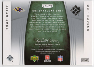 Troy Smith 2007 Ultimate Rookie Materials #URMTS Jersey Card /50