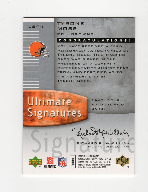 Tyrone Moss Upper Deck Ultimate Signatures #USTM Autographed Card