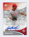 Fabio Castro Upper Deck SP Authentic #216 Autographed Card /399