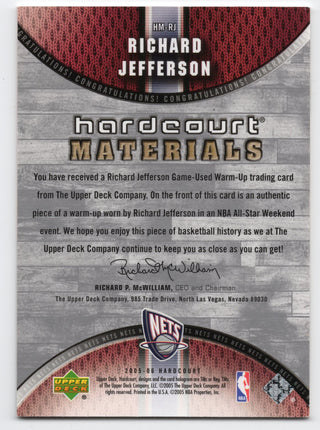 Richard Jefferson 2005-06 Upper Deck Hardcourt Materials Patch Card #HMRJ