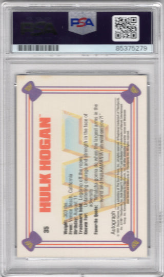 Hulk Hogan 1991 Classic Autographed Card PSA Auto Grade GEM MT 10