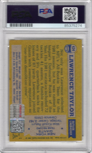 Lawrence Taylor 1982 Topps #434 PSA Auto Grade 10 Card "Bad MF"