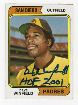 Dave Winfield 1974 Topps #456 Autographed Card "HOF 2001"
