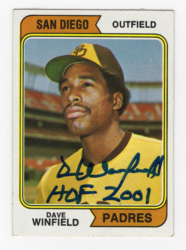 Dave Winfield 1974 Topps #456 Autographed Card "HOF 2001"