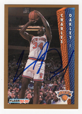 Charles Oakley 1992 Fleer #154 Autographed Card