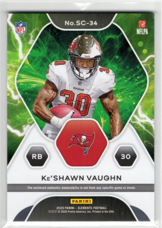 Ke'Shawn Vaughn 2020 Panini Elements Supercharged Jersey RC #SC-34 40/199