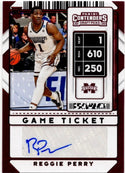 Reggie Perry 2020 Panini Contenders Draft Picks Game Ticket Auto #82