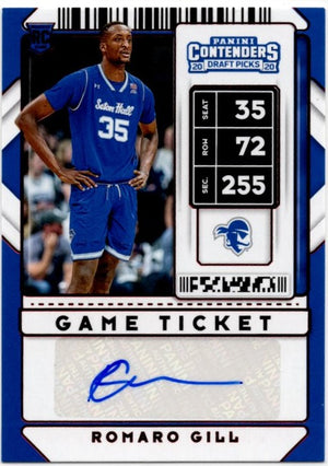 2020 Panini Contenders Draft Picks Romaro Gill Game Ticket Auto Red #104