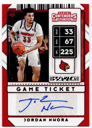 Jordan Nwora Game Ticket Green AU 2020 Panini Contenders Draft Picks #83