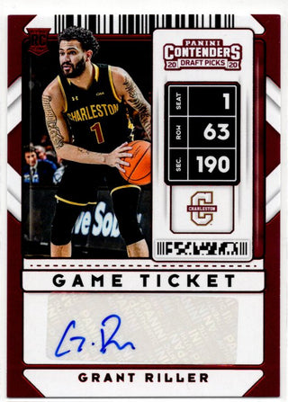 Grant Riller 2020 Contenders Draft Game Ticket Rookie RC Autograph #123