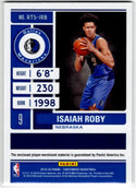 ISAIAH ROBY RC 2019-20 Panini Contenders Rookie Ticket Jersey Card #RTS-IRB