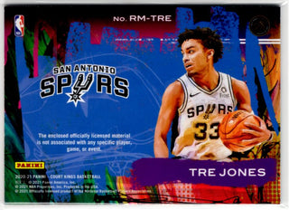 Tre Jones 2020-21 Court Kings Rookie Expression Jersey Relic Patch RC Spurs