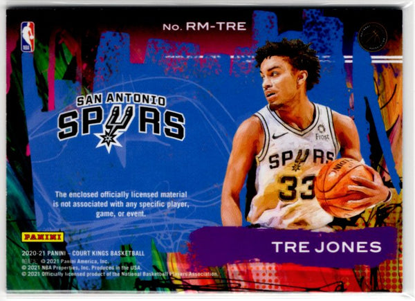 Tre Jones 2020-21 Court Kings Rookie Expression Jersey Relic Patch RC Spurs