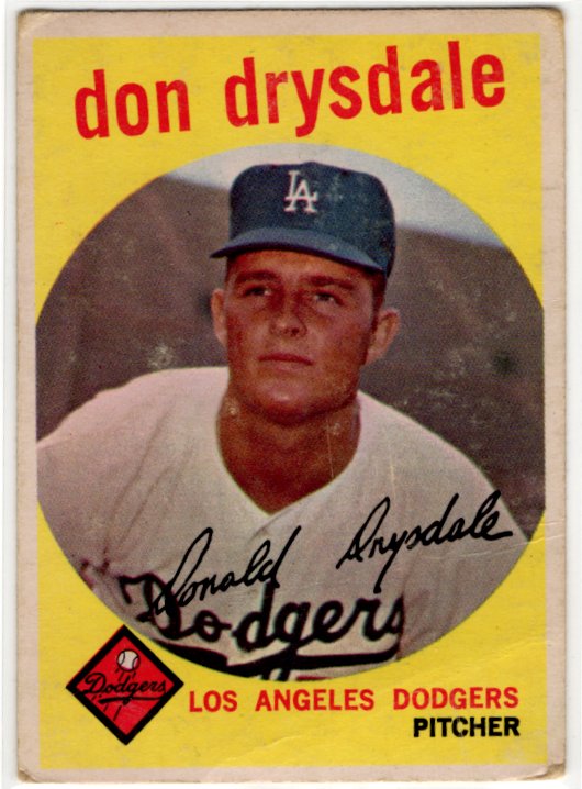 Don Drysdale 1959 Topps Card #387