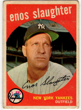 Enos Slaughter 1959 Topps Card #155 New York Yankees