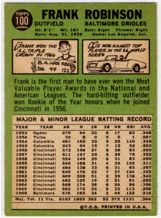 Frank Robinson Topps Card 1967 Baltimore Orioles