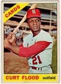 Curt Flood Topps Card 1966 #60 St Louis Cardinals