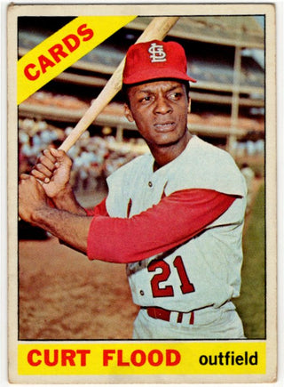 Curt Flood Topps Card 1966 #60 St Louis Cardinals