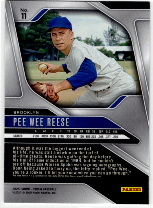 Pee Wee Reese 2025 Panini Prizm card #11