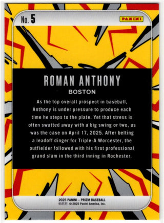 Roman Anthony 2025 Panini Prizm card #5