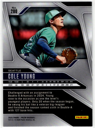 Cole Young 2025 Panini Prizm Card #280