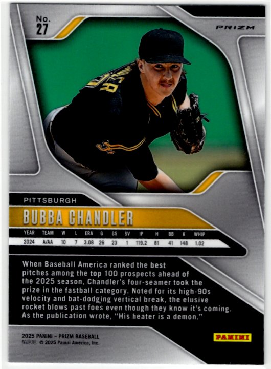 Bubba Chandler 2025 Panini Silver Prizm Card #27