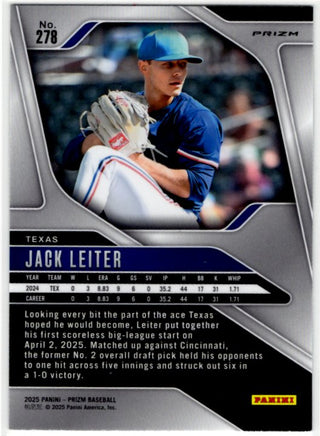 Jack Leiter 2025 Panini Green Prizm Card #278