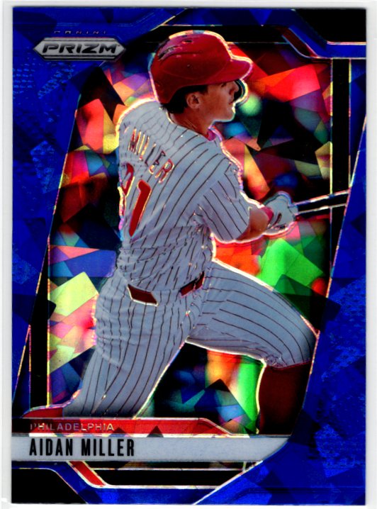 Aiden Miller 2025 Panini Blue Cracked Ice Prizm Card #141