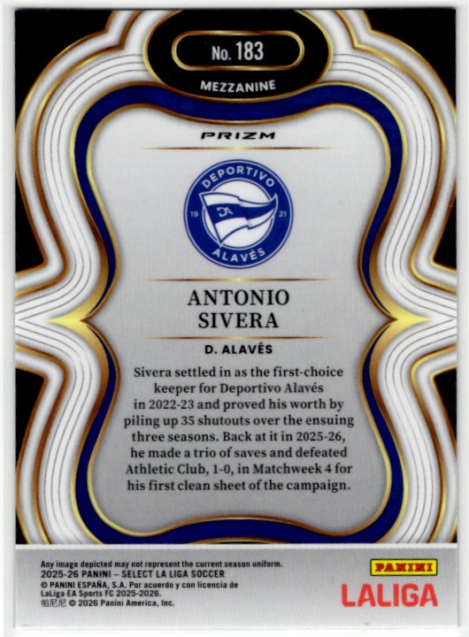 Antonio Sivera 2025-26 Panini Select La Liga   Green Cracked Ice Card #183