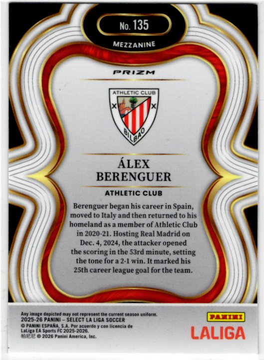 Alex Berenguer 2025-26 Panini Select La Liga Green Cracked Ice Card #135