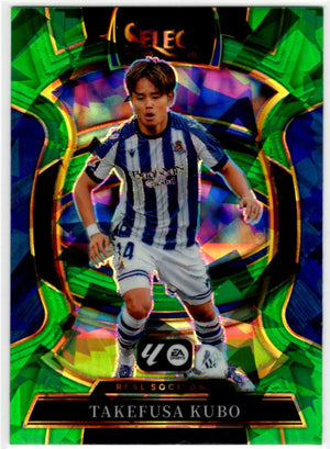 Takefusa Kubo 2025-26 Panini Select La Liga Green Cracked Ice Card #54