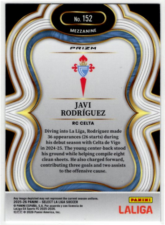 Javi Rodriguez 2025-26 Panini Select La Liga Green Cracked Ice Card #152