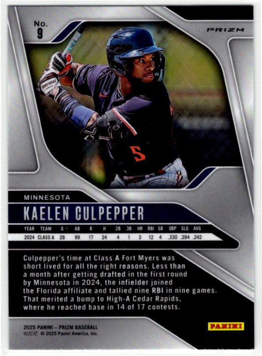 Kaelen Culpepper 2025 Panini Green Prizm Card #9