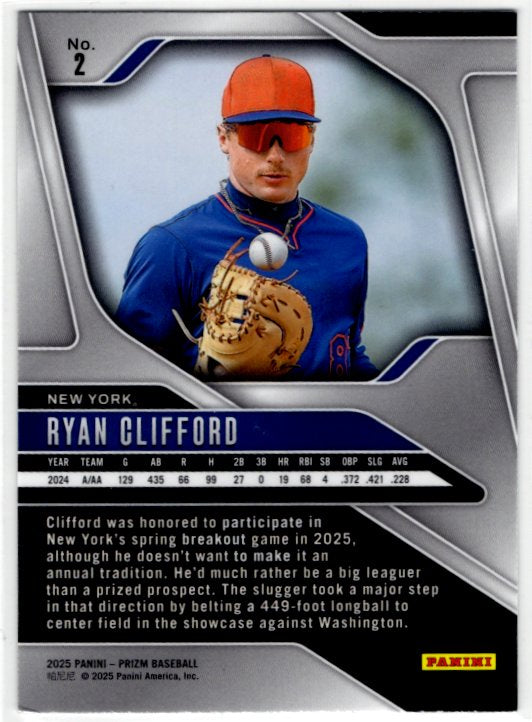 Ryan Clifford 2025 Panini Silver Prizm Card #2