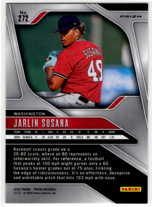 Jarlin Susana 2025 Panini Silver Prizm Card #272