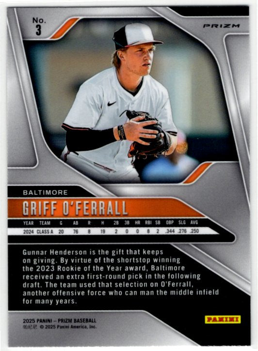 Griff O'Ferrall 2025 Panini Silver Prizm Card #3